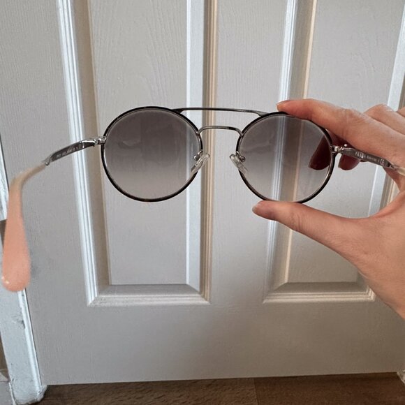 Prada Round Unisex Sunglasses (Tortoise/Silver/Pink) SPR 51S (2AU-4K0) - Picture 4 of 13